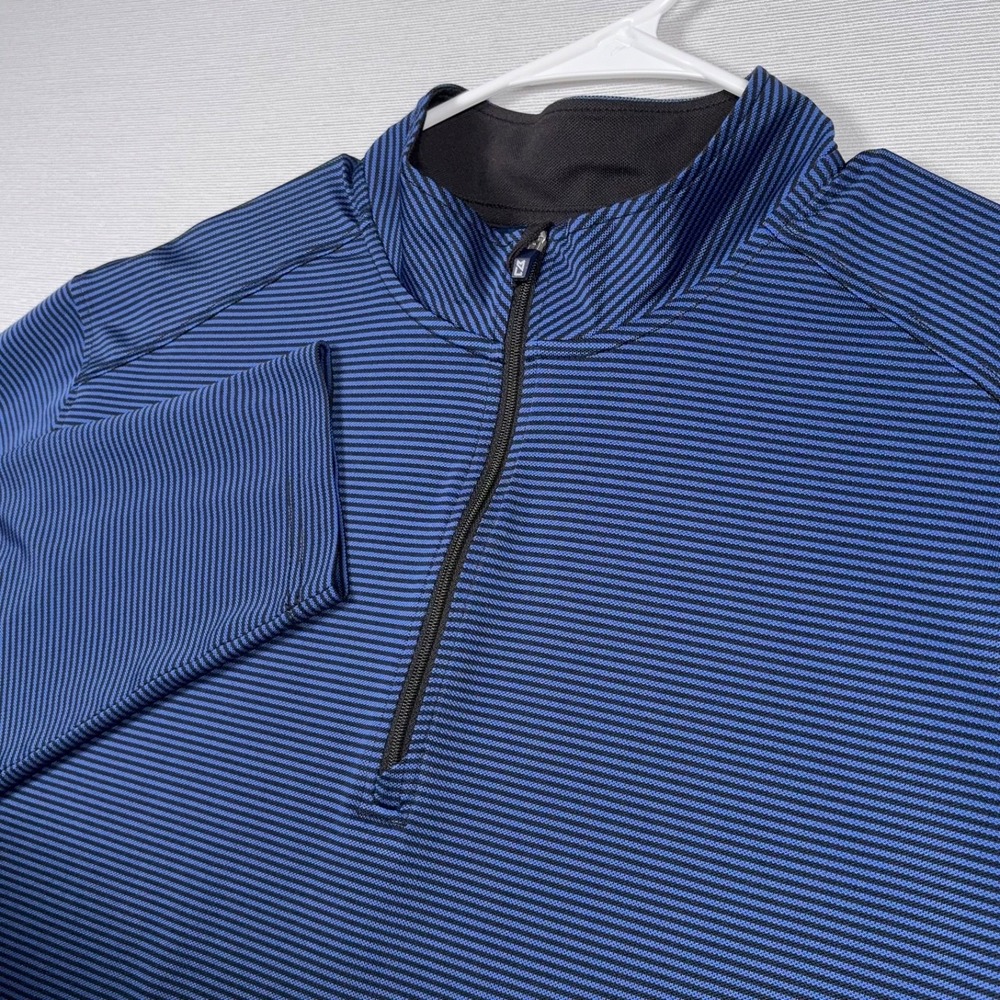 Cutter & Buck Virtue 1/4 Zip Pullover Mens Size XL Blue Striped